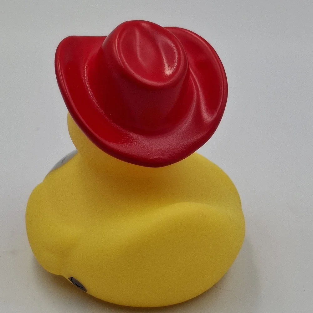 Lot of 4 Rubber Ducks Texas Cowboy Orange‎ Tabby Cat Beetlejuice Jeep Ducking